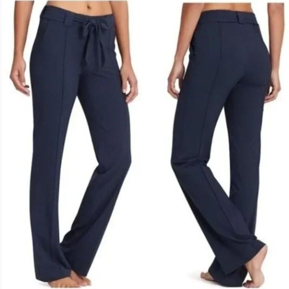 Athleta Navy Wide-Leg Drawstring Pants